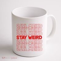 Stay Weird Text Pattern Coffee Mug thumb 1