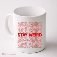 Stay Weird Text Pattern Coffee Mug thumb 0