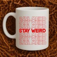 Stay Weird Text Pattern Coffee Mug thumb 2