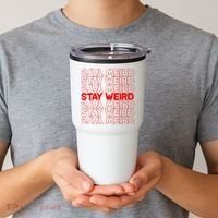Stay Weird Text Pattern Tumbler thumb 2