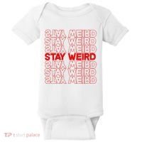 Stay Weird Text Pattern Baby Bodysuit thumb 0