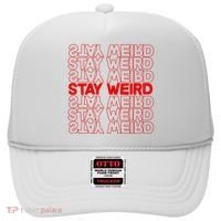 Stay Weird Text Pattern Hat thumb 0