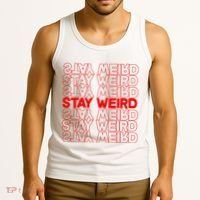 Stay Weird Text Pattern Tank Top thumb 3