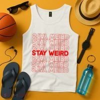Stay Weird Text Pattern Tank Top thumb 4