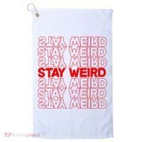 Stay Weird Text Pattern Golf Towel thumb 0