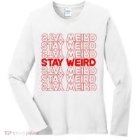 Stay Weird Text Pattern Women's Long Sleeve Shirt thumb 0