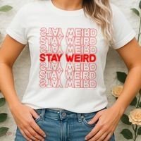 Stay Weird Text Pattern Women's T-Shirt thumb 2