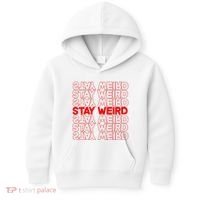 Stay Weird Text Pattern Kids Hoodie thumb 0