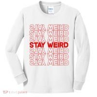 Stay Weird Text Pattern Kids Long Sleeve Shirt thumb 0