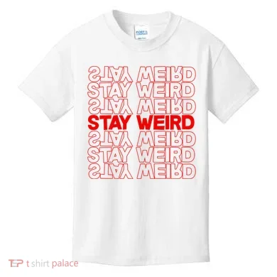 Stay Weird Text Pattern Kids T-Shirt