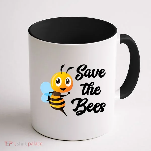 Save The Bees Funny Cute Bee Funny Gift Earth Day Save Our Planet Gift Coffee Mug