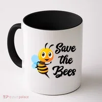 Save The Bees Funny Cute Bee Funny Gift Earth Day Save Our Planet Gift Coffee Mug thumb 0