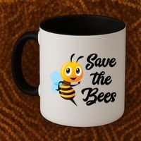 Save The Bees Funny Cute Bee Funny Gift Earth Day Save Our Planet Gift Coffee Mug thumb 2