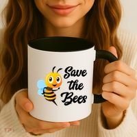 Save The Bees Funny Cute Bee Funny Gift Earth Day Save Our Planet Gift Coffee Mug thumb 3