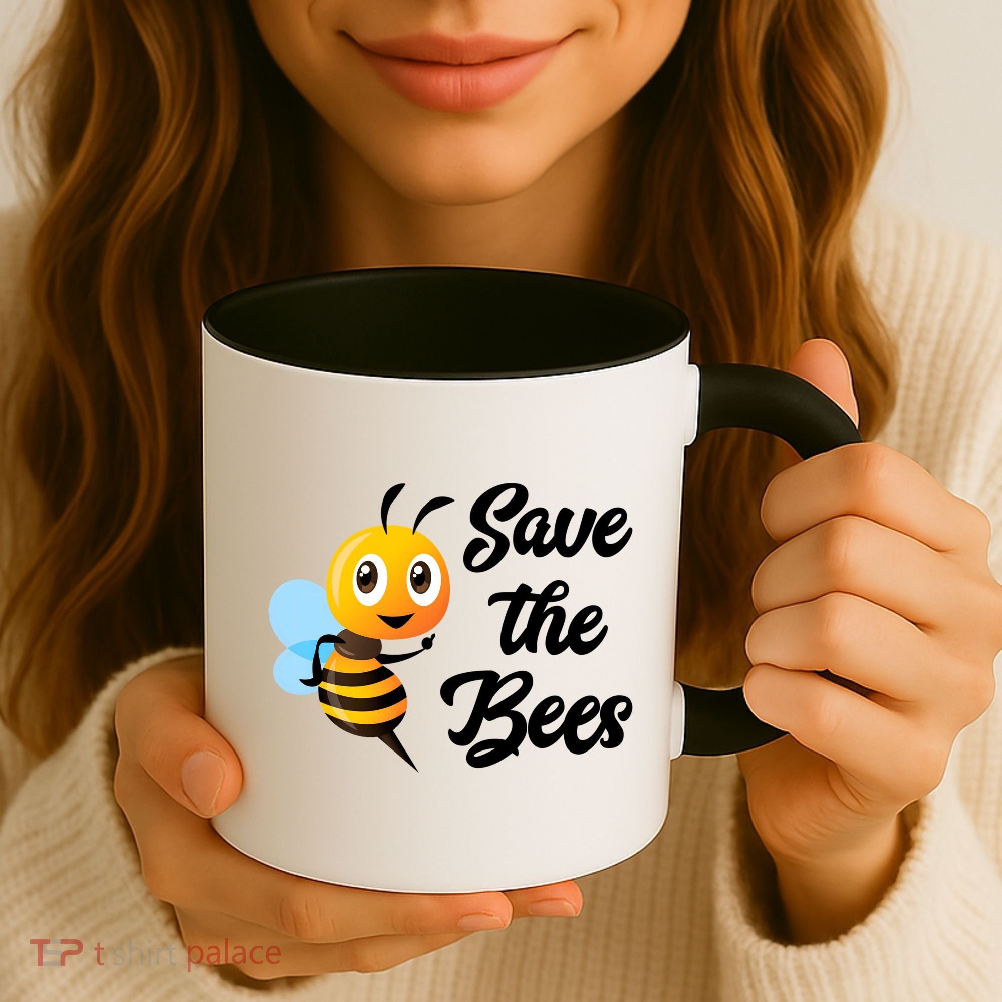 Save The Bees Funny Cute Bee Funny Gift Earth Day Save Our Planet Gift Coffee Mug