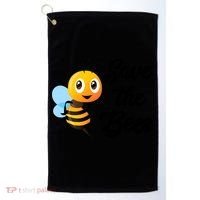 Save The Bees Funny Cute Bee Funny Gift Earth Day Save Our Planet Gift Golf Towel thumb 0