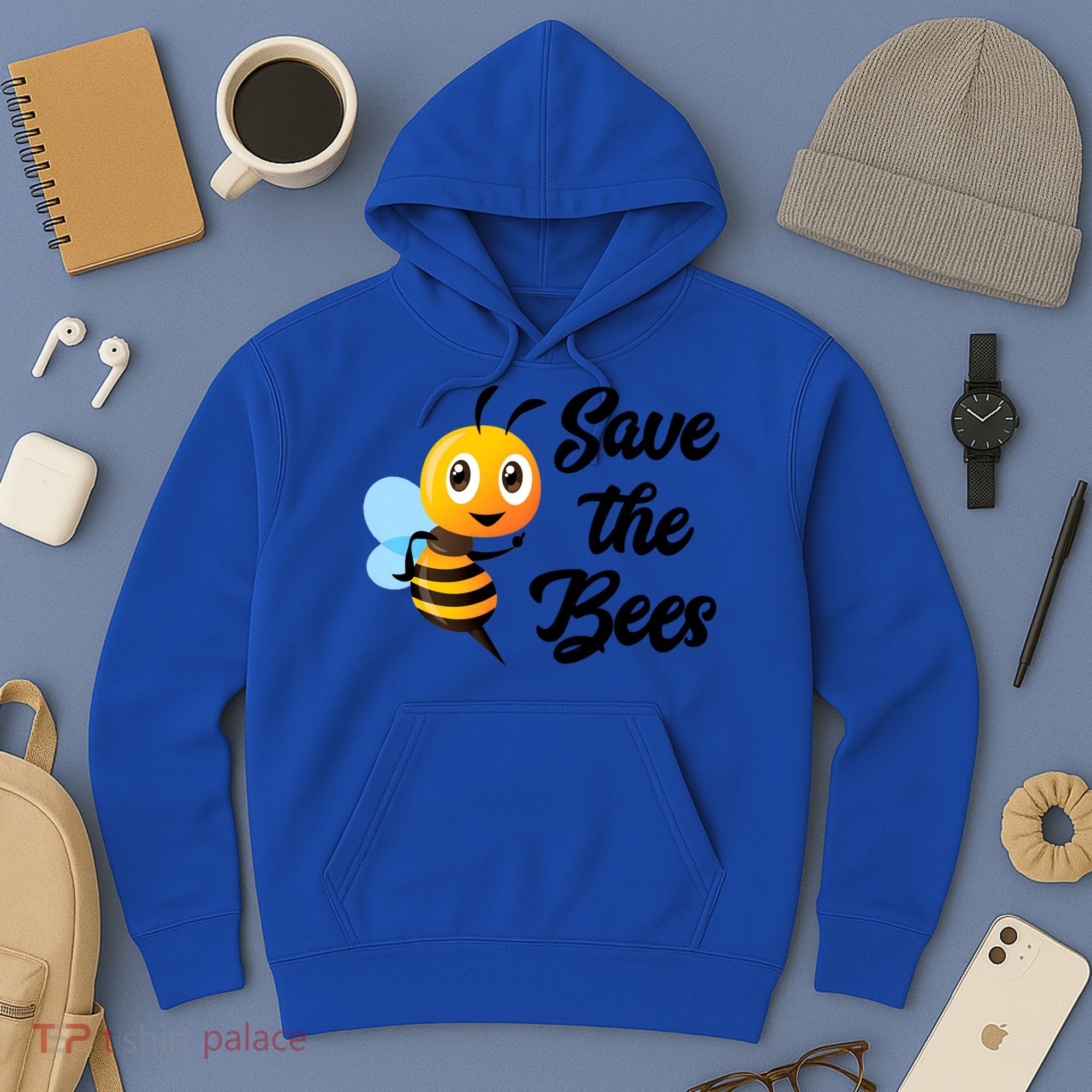 Save The Bees Funny Cute Bee Funny Gift Earth Day Save Our Planet Gift Hoodie
