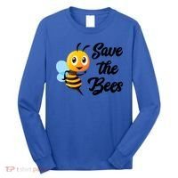 Save The Bees Funny Cute Bee Funny Gift Earth Day Save Our Planet Gift Long Sleeve Shirt thumb 0