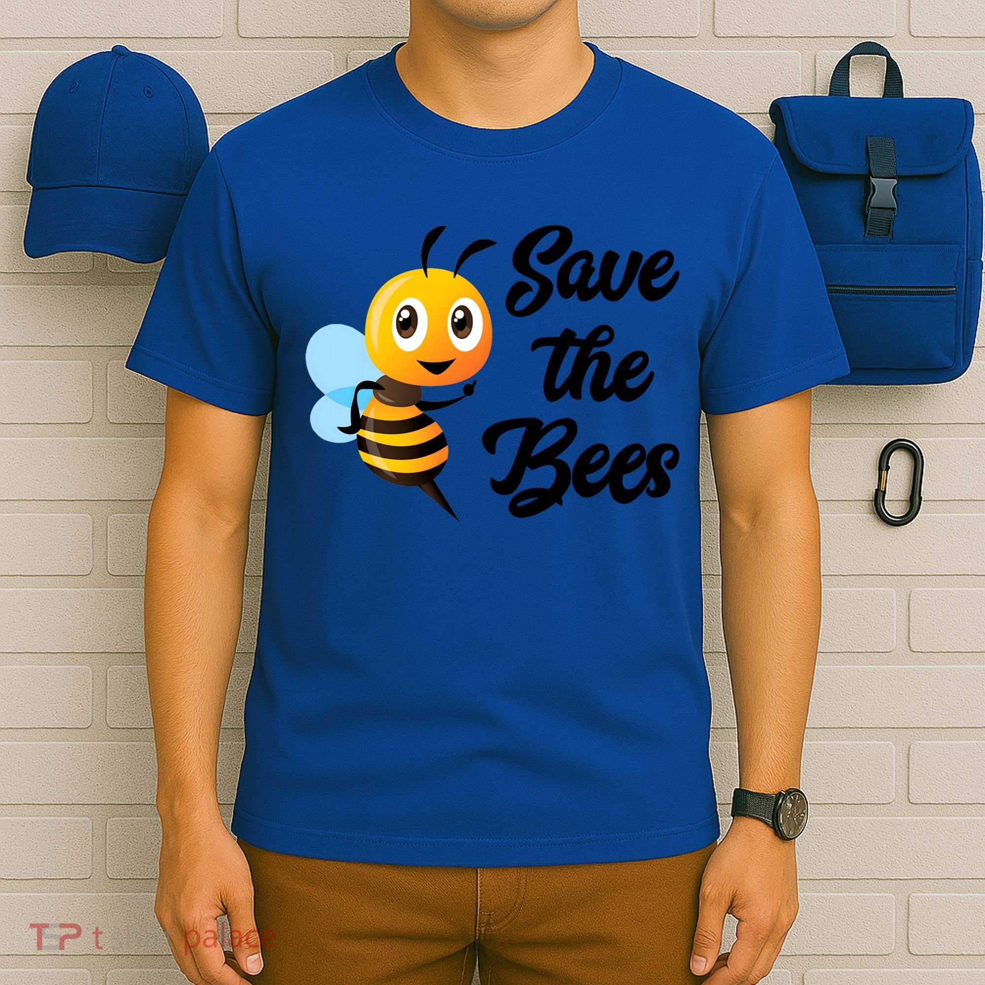 Save The Bees Funny Cute Bee Funny Gift Earth Day Save Our Planet Gift T-Shirt