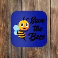 Save The Bees Funny Cute Bee Funny Gift Earth Day Save Our Planet Gift Coaster thumb 0