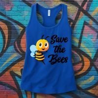 Save The Bees Funny Cute Bee Funny Gift Earth Day Save Our Planet Gift Women's Tank Top thumb 3