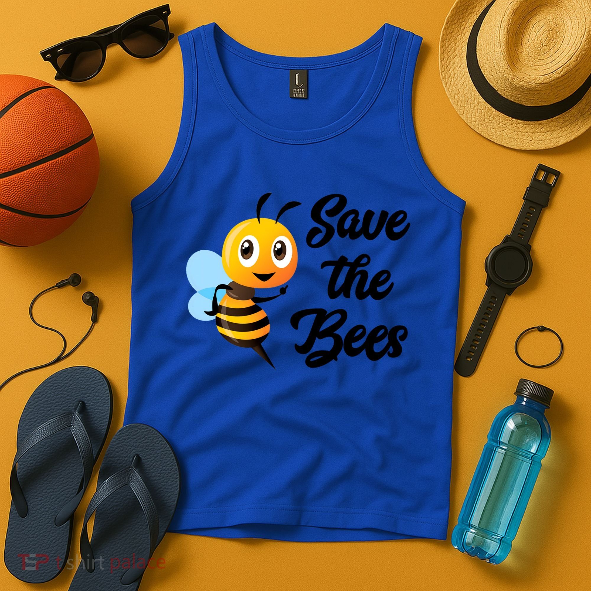 Save The Bees Funny Cute Bee Funny Gift Earth Day Save Our Planet Gift Tank Top