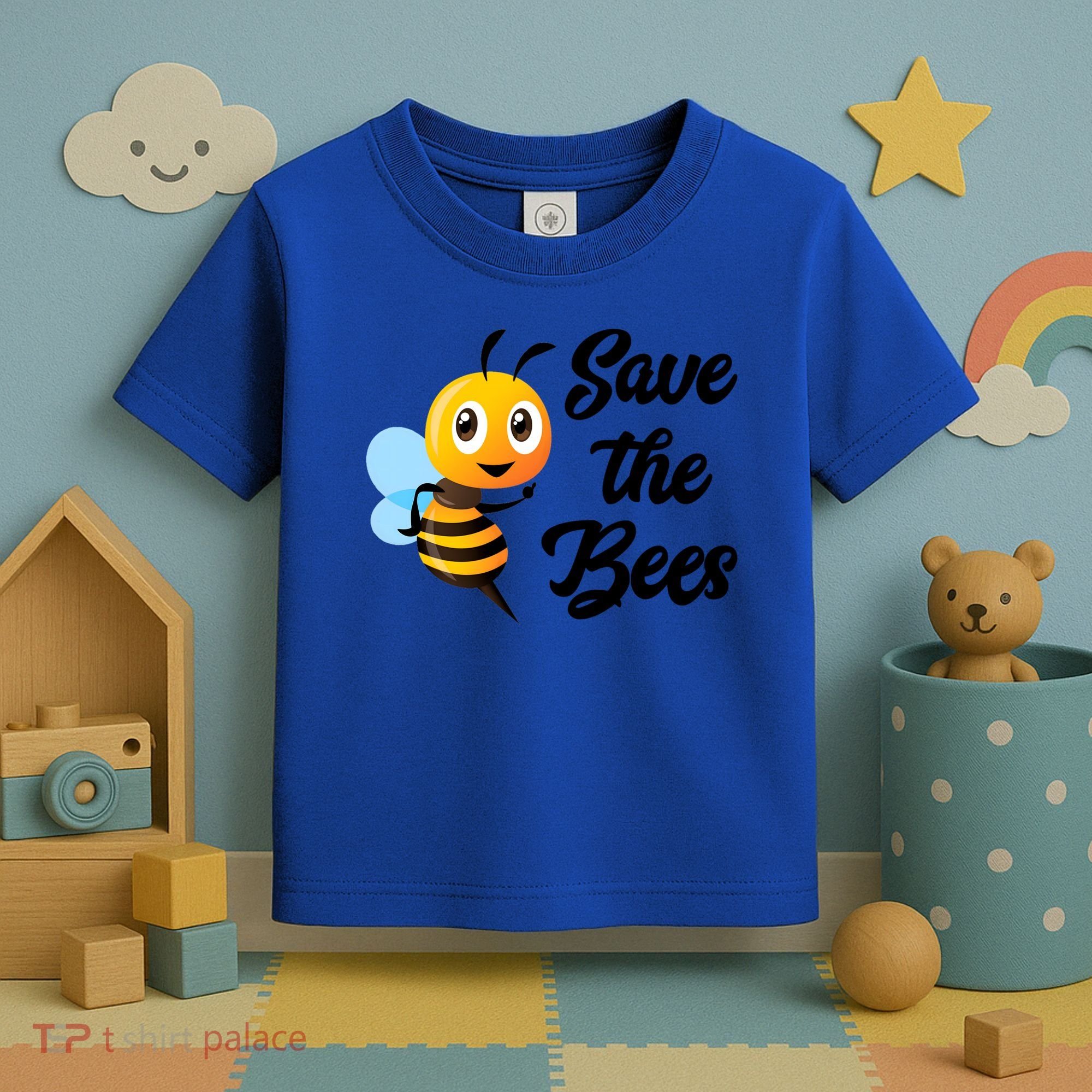 Save The Bees Funny Cute Bee Funny Gift Earth Day Save Our Planet Gift Toddler T-Shirt