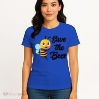 Save The Bees Funny Cute Bee Funny Gift Earth Day Save Our Planet Gift Women's T-Shirt thumb 4