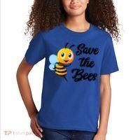 Save The Bees Funny Cute Bee Funny Gift Earth Day Save Our Planet Gift Kids T-Shirt thumb 2