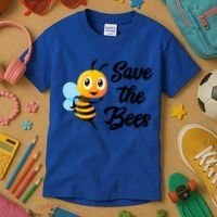 Save The Bees Funny Cute Bee Funny Gift Earth Day Save Our Planet Gift Kids T-Shirt thumb 3