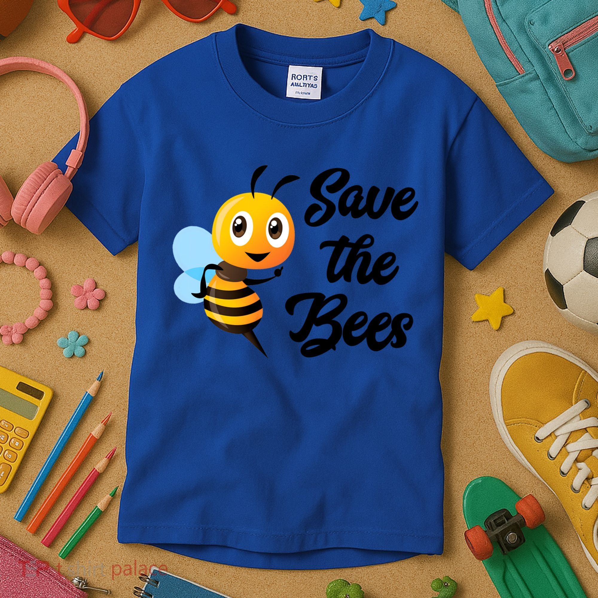 Save The Bees Funny Cute Bee Funny Gift Earth Day Save Our Planet Gift Kids T-Shirt