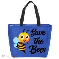 Save The Bees Funny Cute Bee Funny Gift Earth Day Save Our Planet Gift Tote Bag thumb 0
