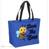 Save The Bees Funny Cute Bee Funny Gift Earth Day Save Our Planet Gift Tote Bag thumb 2