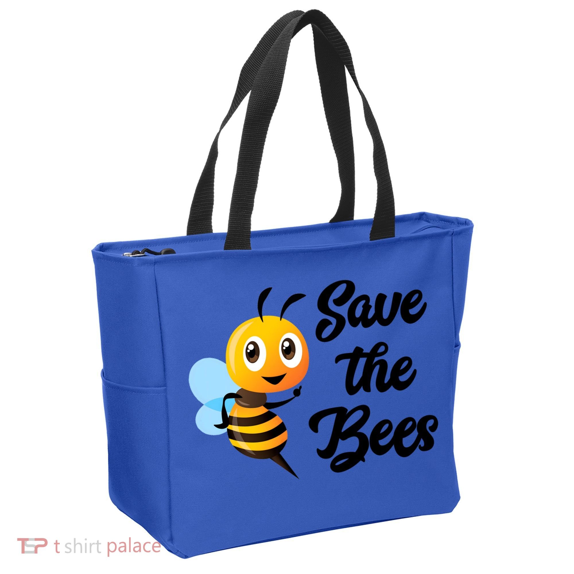 Save The Bees Funny Cute Bee Funny Gift Earth Day Save Our Planet Gift Tote Bag