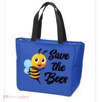 Save The Bees Funny Cute Bee Funny Gift Earth Day Save Our Planet Gift Tote Bag thumb 3