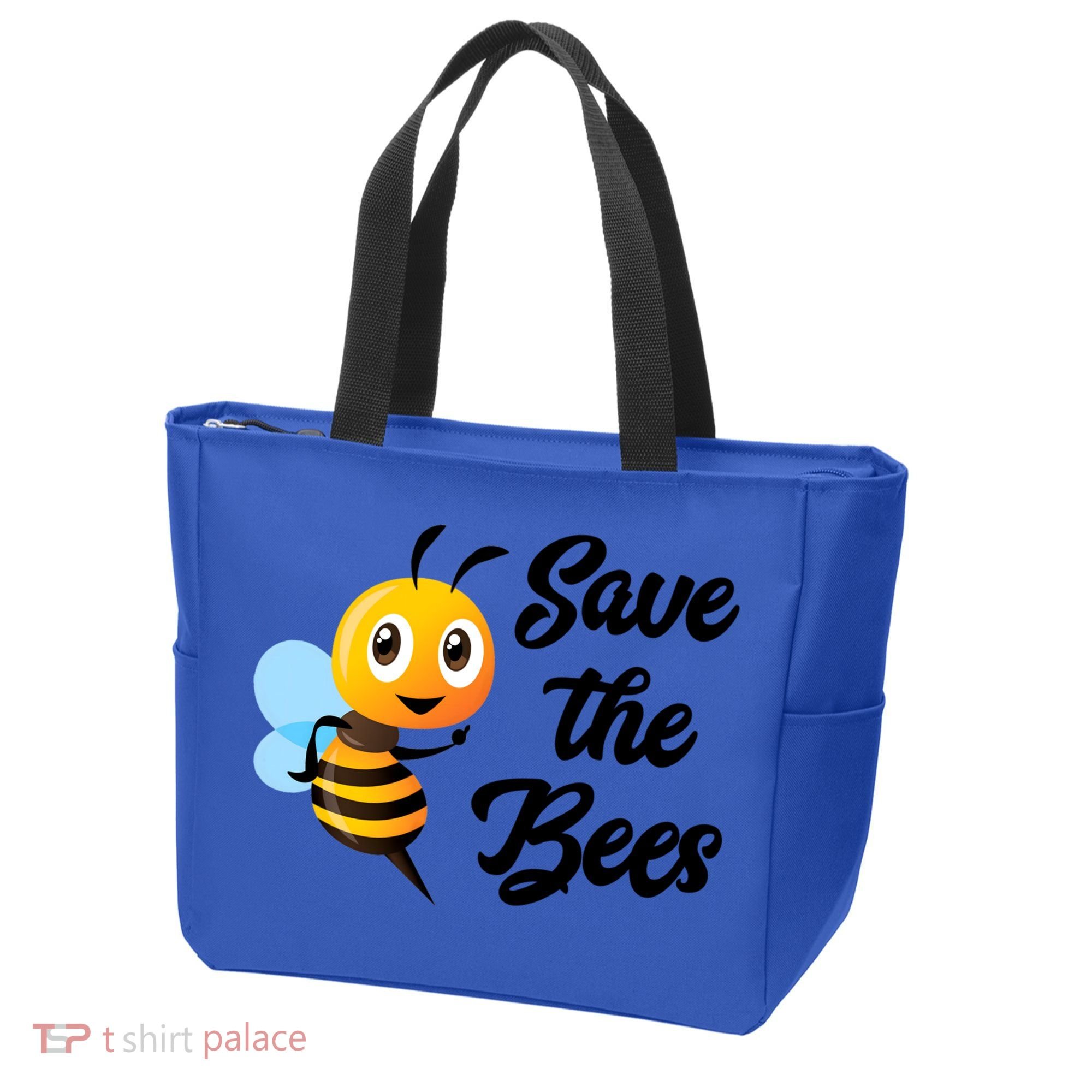 Save The Bees Funny Cute Bee Funny Gift Earth Day Save Our Planet Gift Tote Bag