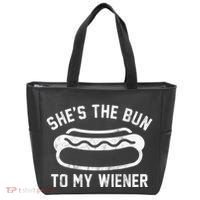 SheS The Bun To My Winer Funny Hotdog Tote Bag thumb 0
