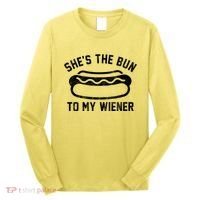 SheS The Bun To My Winer Funny Hotdog Long Sleeve Shirt thumb 0
