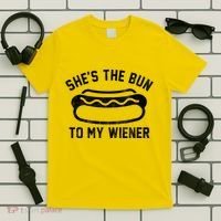 SheS The Bun To My Winer Funny Hotdog T-Shirt thumb 5