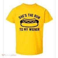 SheS The Bun To My Winer Funny Hotdog Toddler T-Shirt thumb 0