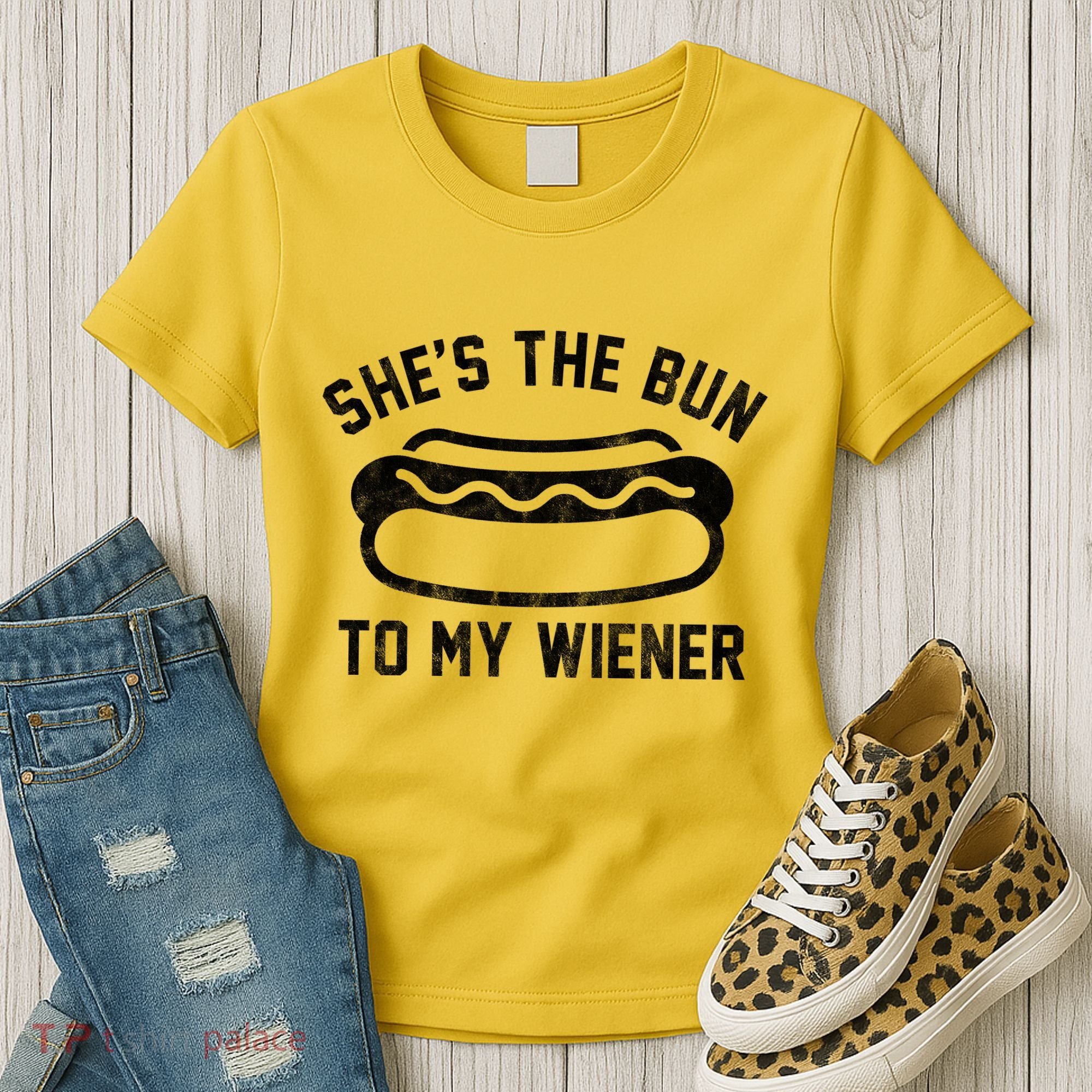 SheS The Bun To My Winer Funny Hotdog Women's T-Shirt