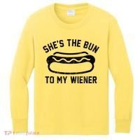 SheS The Bun To My Winer Funny Hotdog Kids Long Sleeve Shirt thumb 0