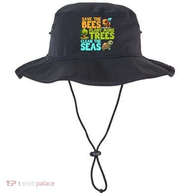 Save The Bees Plant More Trees Clean The Seas Earth Day Gift Bucket Hat