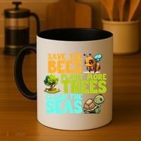 Save The Bees Plant More Trees Clean The Seas Earth Day Gift Coffee Mug thumb 4