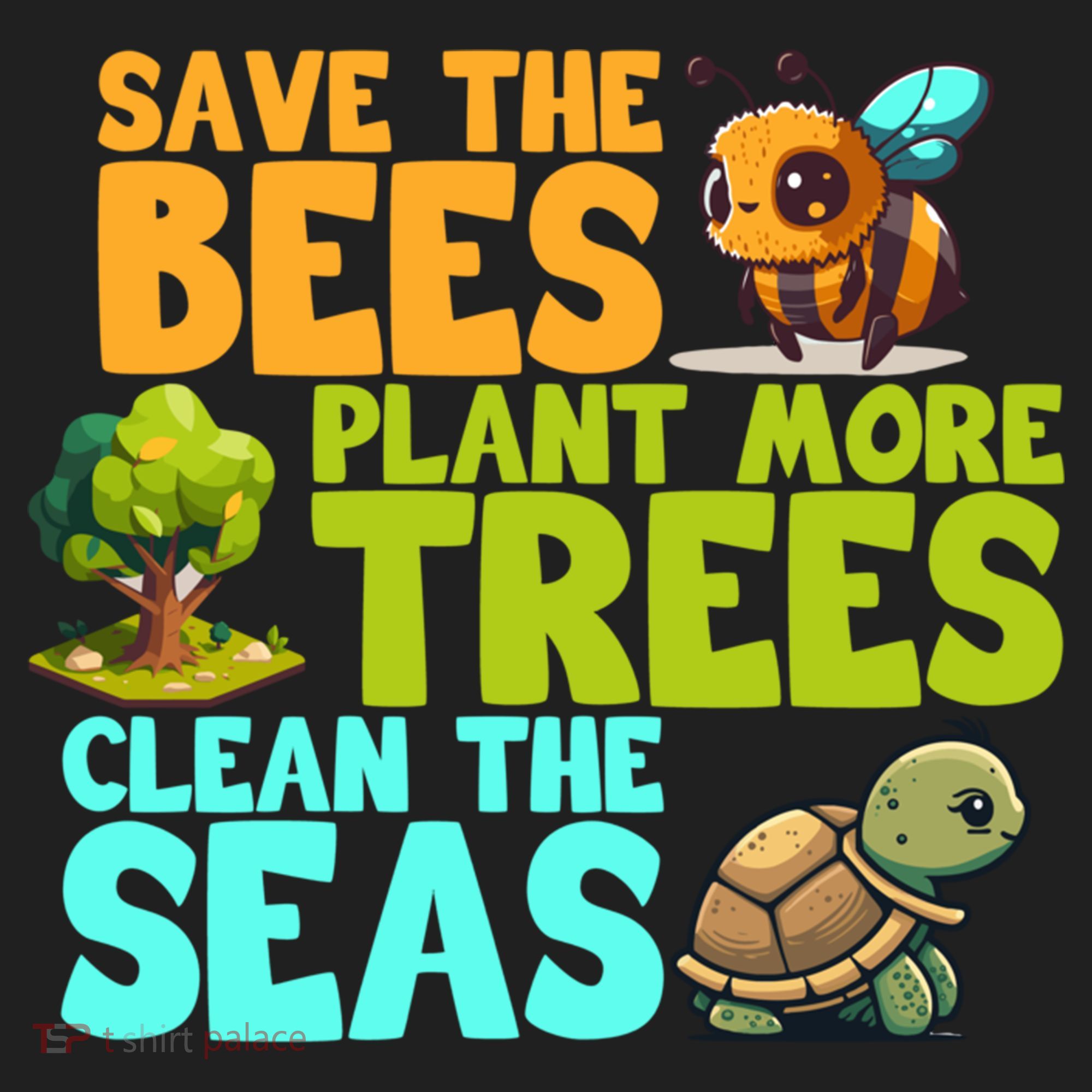 Save The Bees Plant More Trees Clean The Seas Earth Day Gift Beanie