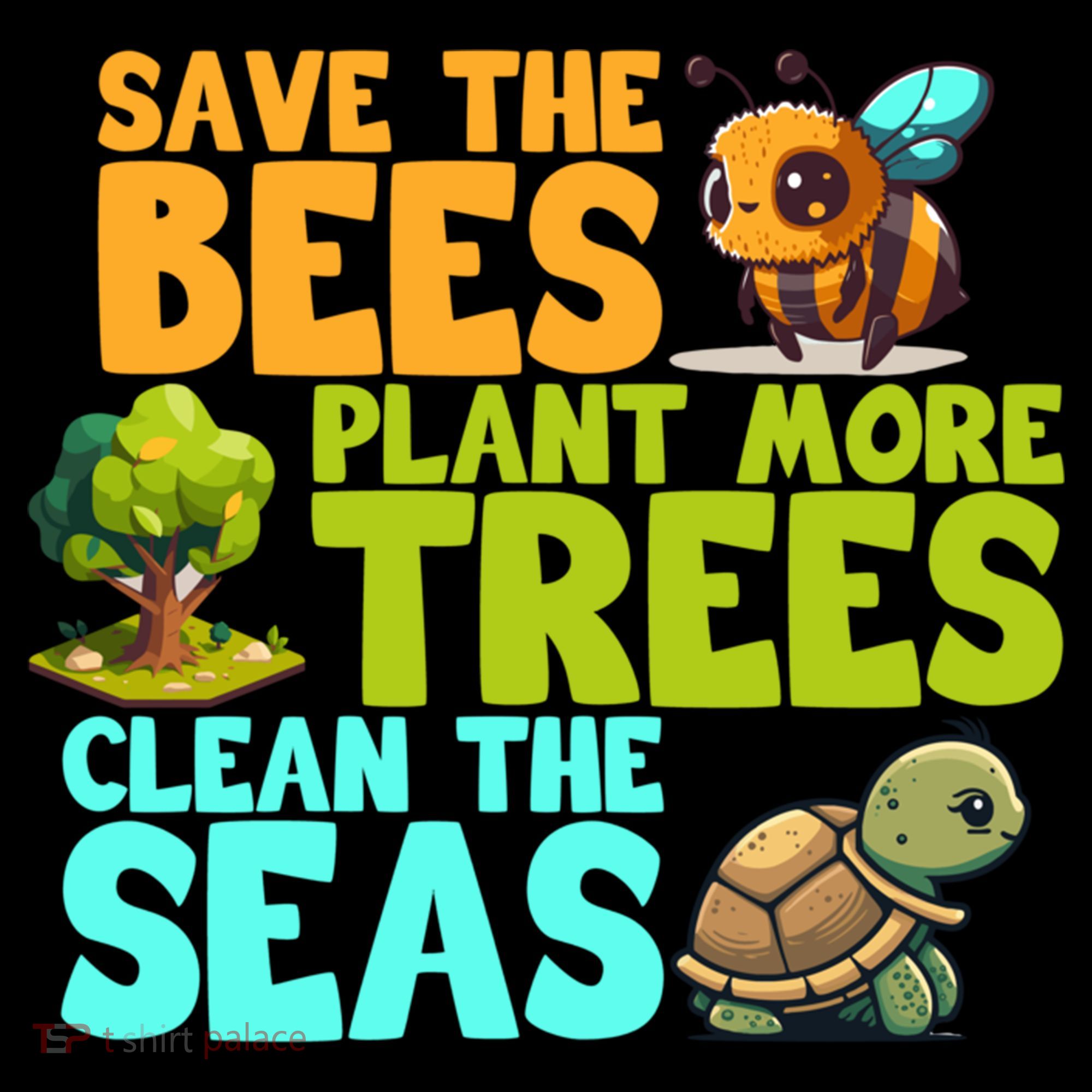 Save The Bees Plant More Trees Clean The Seas Earth Day Gift Women's Hoodie