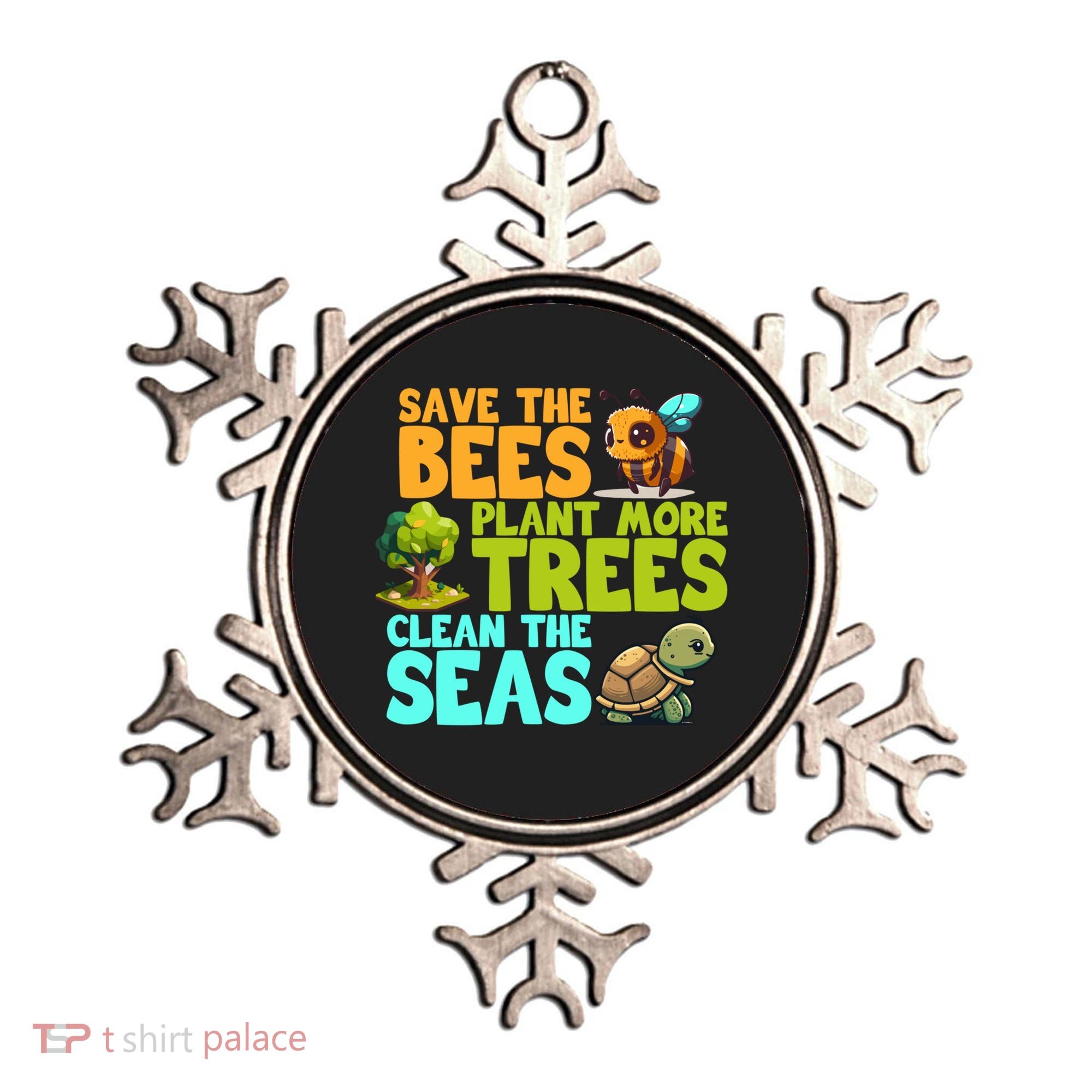Save The Bees Plant More Trees Clean The Seas Earth Day Gift Ornament