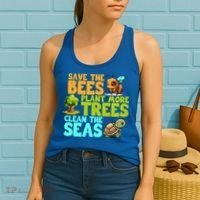 Save The Bees Plant More Trees Clean The Seas Earth Day Gift Women's Tank Top thumb 2