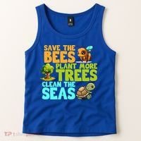 Save The Bees Plant More Trees Clean The Seas Earth Day Gift Tank Top thumb 2