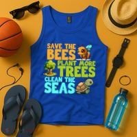 Save The Bees Plant More Trees Clean The Seas Earth Day Gift Tank Top thumb 4
